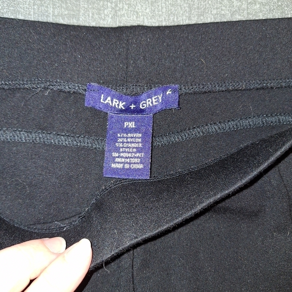 Lark + Grey Black Zipper Pocket Pants Petite Extra Large - Picture 5 of 6